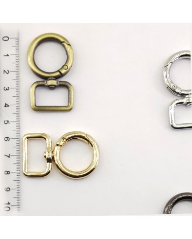 Metal Çanta Klips Geçmeli Yuvarlak - Antik Yeşil - 1 Adet