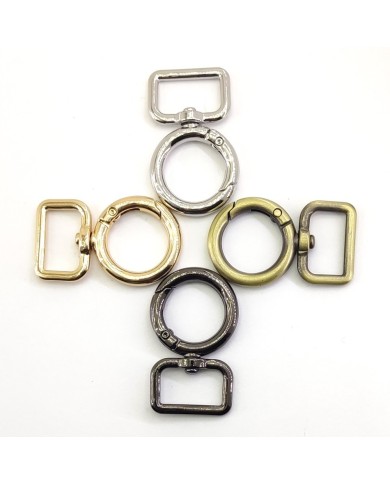 Metal Çanta Klips Geçmeli Yuvarlak - Antik Yeşil - 1 Adet