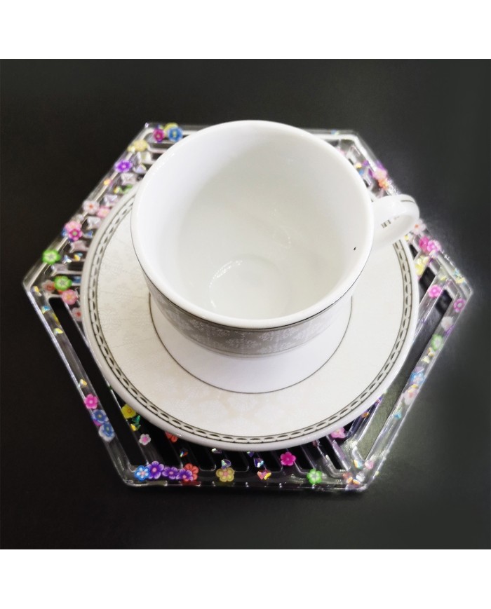 Beton ve Epoksi Silikon Bardak Altı Kalıbı - Altıgen -Kod:194