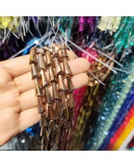 8x16mm İpe Dizili Deve Tabanı Huni Kristal Boncuk Şeffaf Kahverengi - 1 Dizi