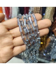 5x10mm İpe Dizili Deve Tabanı Huni Kristal Boncuk Şeffaf Gri - 1 Dizi