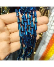 5x10mm İpe Dizili Deve Tabanı Huni Kristal Boncuk Şeffaf Şampanya - 1 Dizi