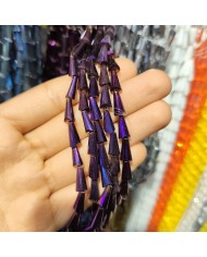 4x8mm İpe Dizili Deve Tabanı Huni Kristal Boncuk Metalik Kaplama Altın - 1 Dizi