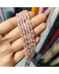 4x8mm İpe Dizili Deve Tabanı Huni Kristal Boncuk Şeffaf Pudra - 1 Dizi