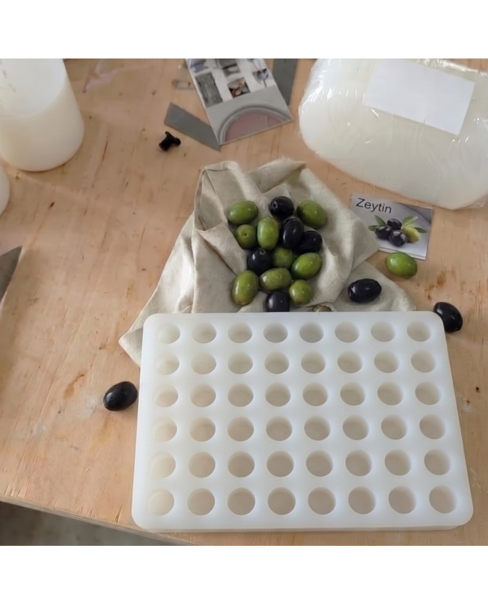 72'li Gerçekçi Zeytin Silikon Kalıbı - Salkım Sabun, Mum ve