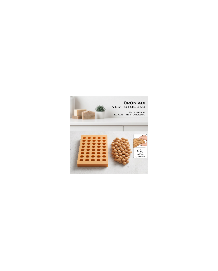 50 Gözlü Gerçekçi Üzüm Tanesi Silikon Kalıbı - 2 cm (Epoksi