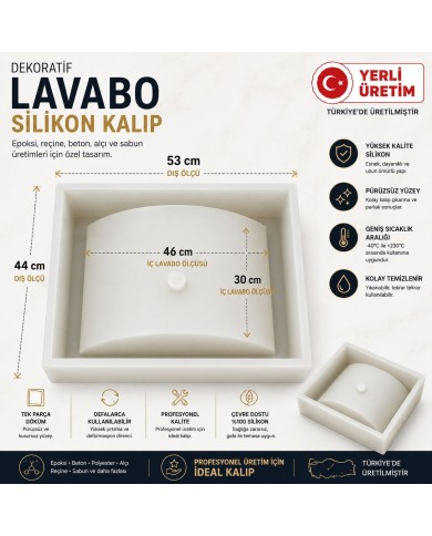DÖRTGEN LAVABO SİLİKON MOLD KALIP