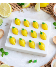 12'li Yapraklı Limon Tasarımlı Silikon Kalıp – Doğal Sabun, Mum