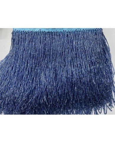 1 Metre - Boncuklu 15 cm - Püskül Saçak Petrol