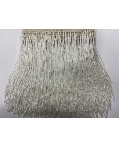 1 Metre - Boru Boncuklu 15 cm - Püskül Saçak Beyaz 1 Metre - Boru Boncuklu 15 cm - Püskül Saçak Beyaz