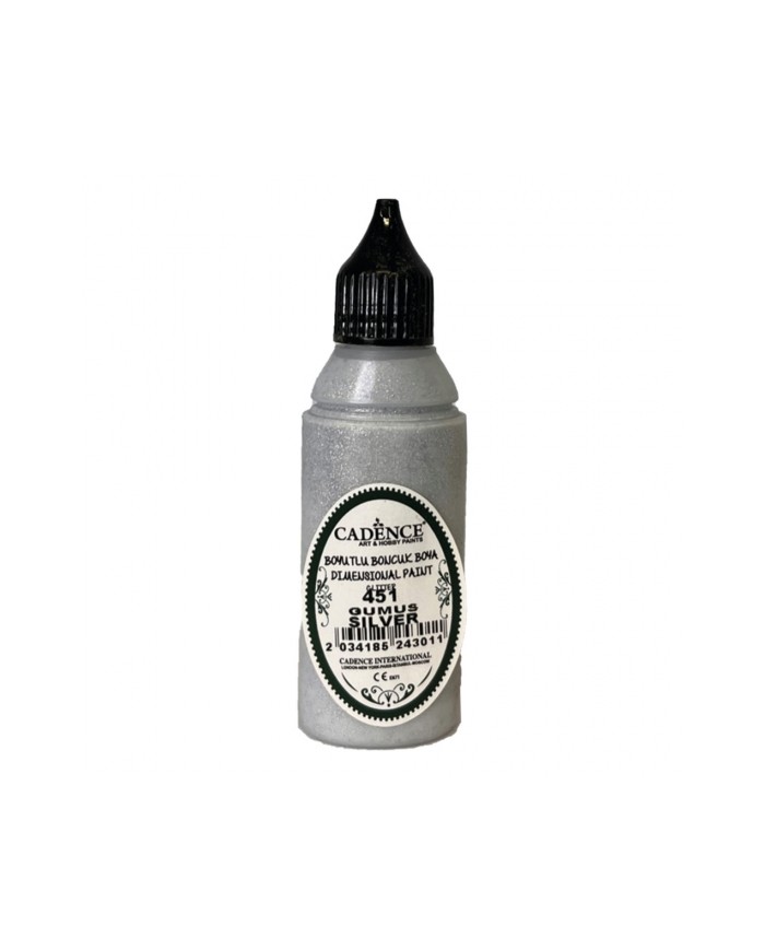 Boyutlu Boncuk Boya Simli Gümüş 50 ml B-451