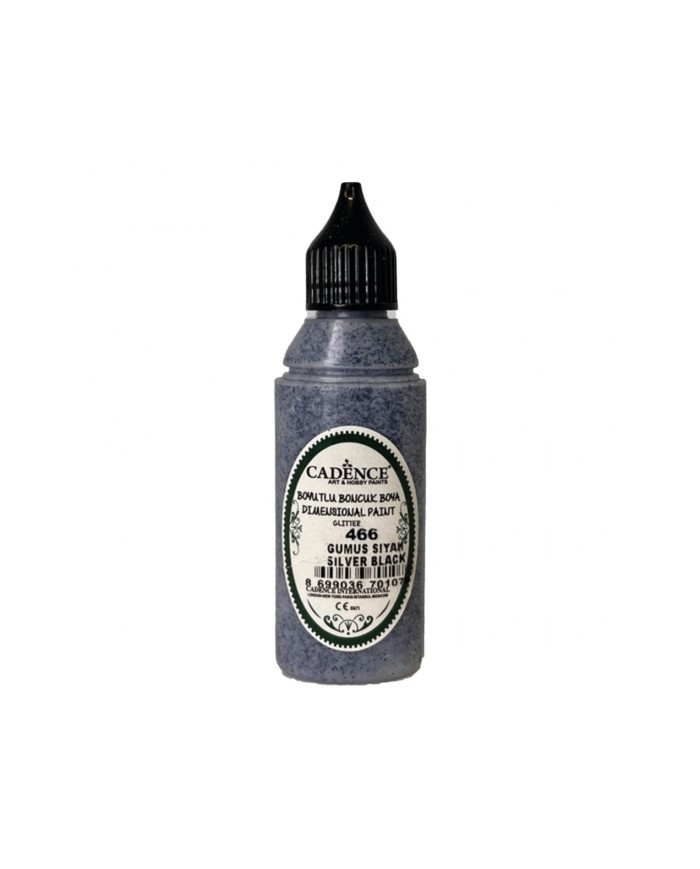 Boyutlu Boncuk Boya Simli Gümüş Siyah 50 ml B-466