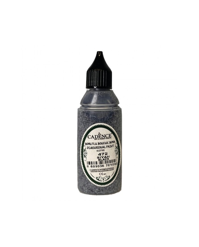 Boyutlu Boncuk Boya Simli Siyah 50 ml B-472