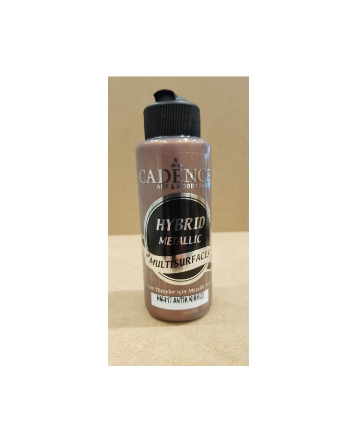 HYBRİD (MULTİSURFACE) METALİK BOYA ANTİK KIRMIZI 120 ML HM-817