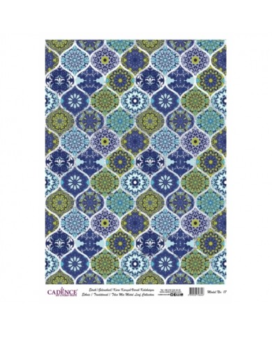 DESENLİ GÜMÜŞ VARAK PİRİNÇ DEKOPAJ 30*42 CM MODEL 017