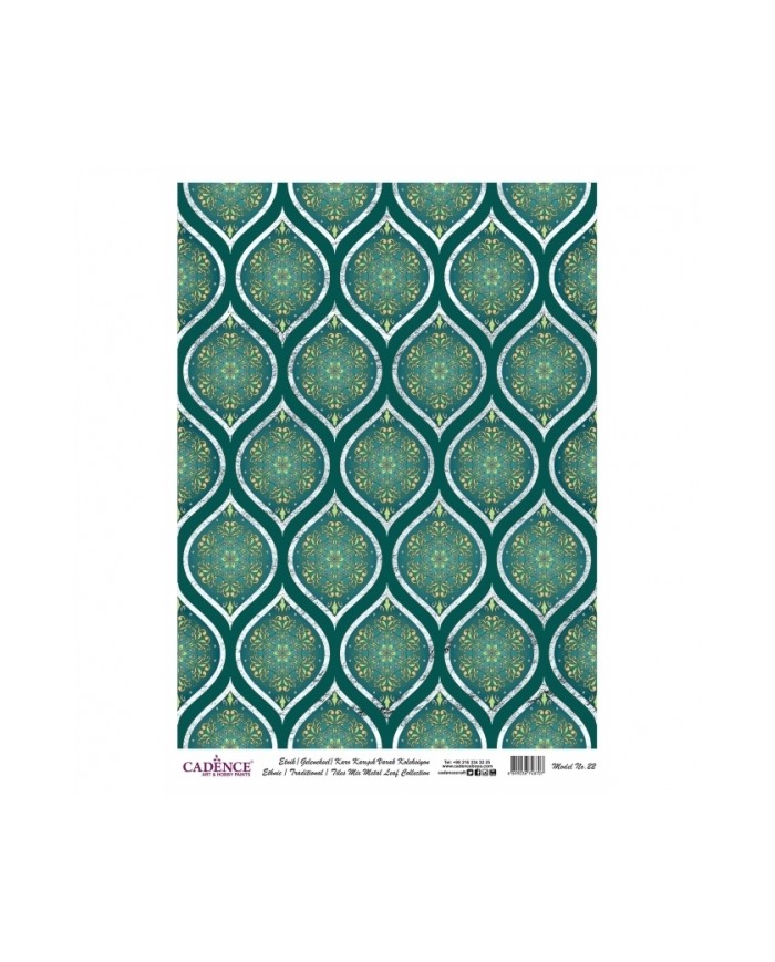 DESENLİ GÜMÜŞ VARAK PİRİNÇ DEKOPAJ 30*42 CM MODEL 022