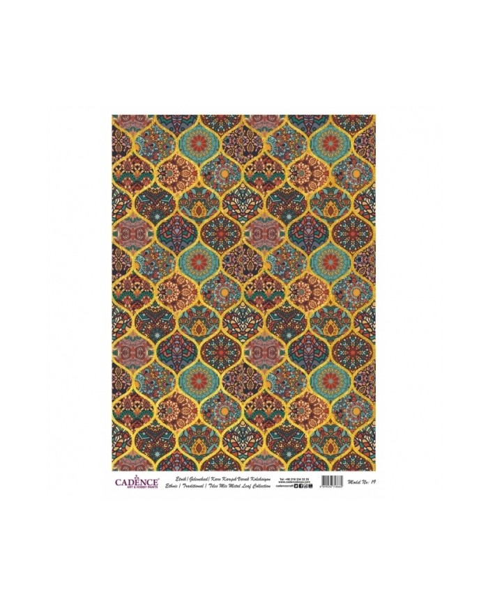 DESENLİ ALTIN VARAK PİRİNÇ DEKOPAJ 30*42 CM MODEL 019