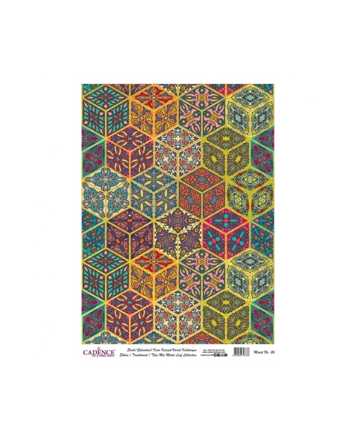 DESENLİ ALTIN VARAK PİRİNÇ DEKOPAJ 30*42 CM MODEL 026