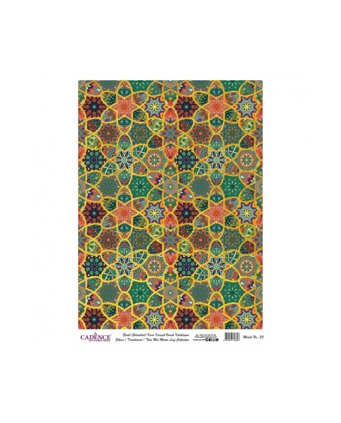DESENLİ ALTIN VARAK PİRİNÇ DEKOPAJ 30*42 CM MODEL 033