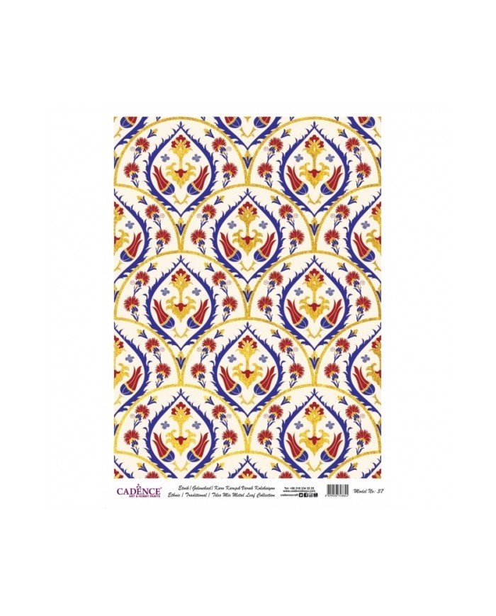 DESENLİ ALTIN VARAK PİRİNÇ DEKOPAJ 30*42 CM MODEL 037