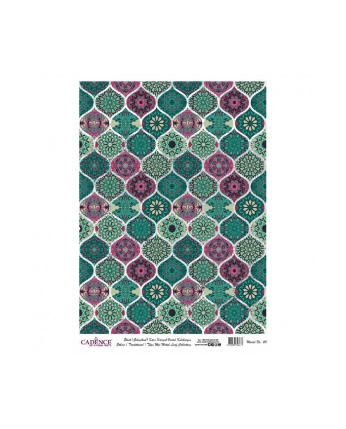 DESENLİ GÜMÜŞ VARAK PİRİNÇ DEKOPAJ 30*42 CM MODEL 020