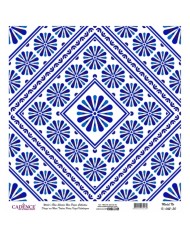 Model K042 Dünya'nın Mavi Tonları Pirinç Kağıt Dekopaj 60x62