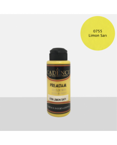 PREMİUM AKRİLİK BOYA LİMON SARI 70 ML. - 0755