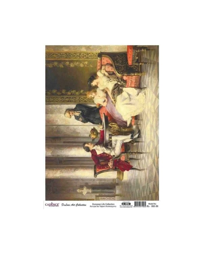 CADENCE DELUXE ART AVRUPA'DA YAŞAM PİRİNÇ DEKOPAJ MODEL EL-002 (30X42)
