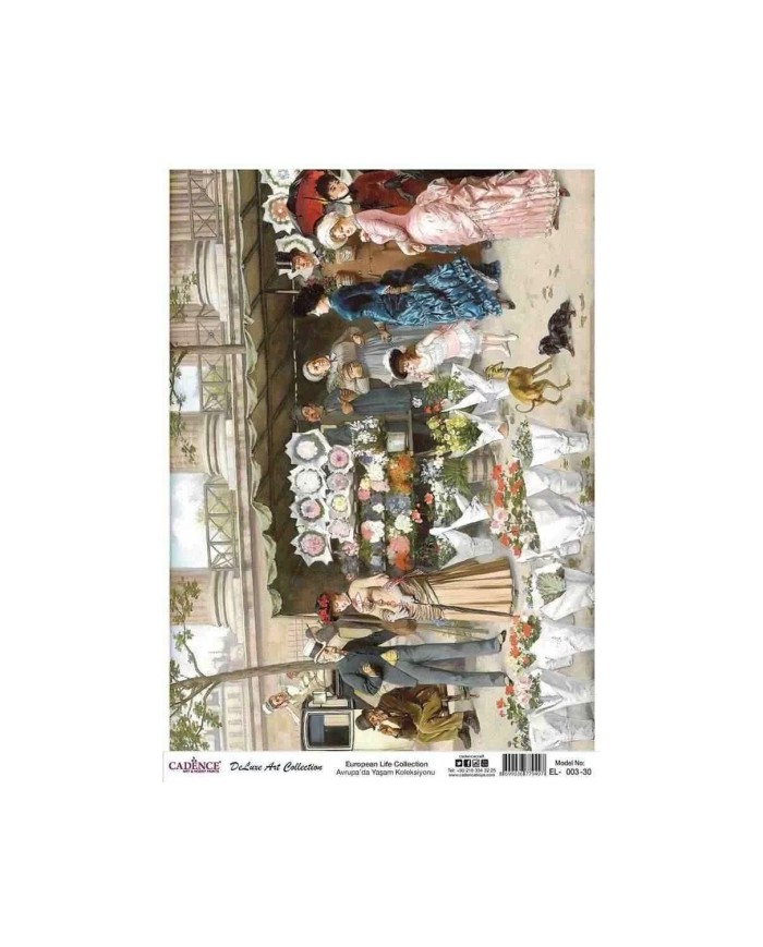CADENCE DELUXE ART AVRUPA'DA YAŞAM PİRİNÇ DEKOPAJ MODEL EL-003 (60X85)