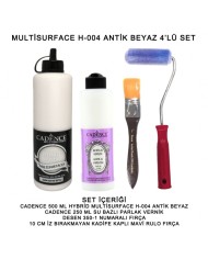 500ML H:04 ANTİK BEYAZ HYBRİD + 250ML PARLAK VERNİK 4'LÜ SET