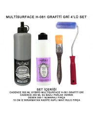 500ML H:081 GRAFİTİ GRİ HYBRİD + 250ML PARLAK VERNİK 4'LÜ SET