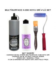 500ML H:090 KOYU GRİ HYBRİD + 250ML PARLAK VERNİK 4'LÜ SET