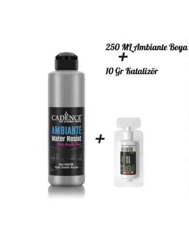 AMBİANTE SUYA DAYANIKLI BOYA METALİK AWM-06 GÜMÜŞ 250 ML