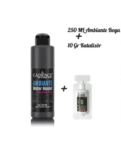 AMBİANTE SUYA DAYANIKLI BOYA METALİK AWM-08 SİYAH 250 ML