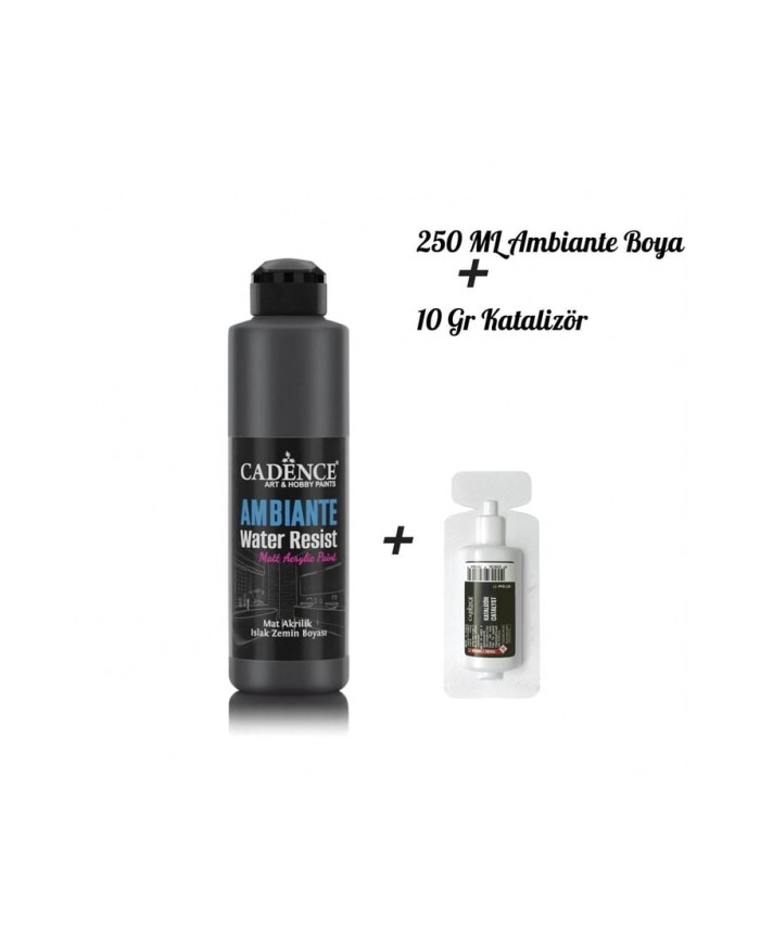 AMBİANTE SUYA DAYANIKLI BOYA METALİK AWM-08 SİYAH 250 ML