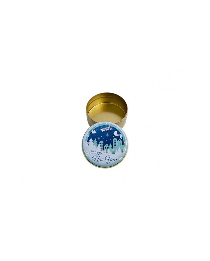 Kar Motifli Happy New Year Metal Mum Kabı 75 CC