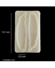5 Adet 15,7cm x 3,5cm - İkili Tüy Hobi Silikon Kalıp