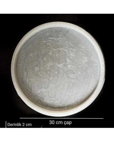 5 Adet 30x2 Cm Yuvarlak Tepsi - Epoksi Beton Silikon Kalıbı