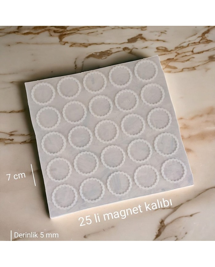 5 Adet 25 Lİ 7CM REÇİNE EPOKSİ MAGNET DALGALI KALIBI