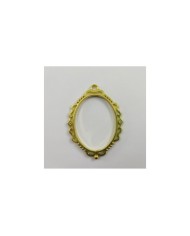 Gold Çerçeve Oval Model Reçine Metal Kolye Ucu
