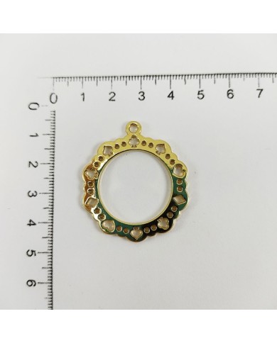 Çiçekli Çerçeve Model Metal Kolye Ucu