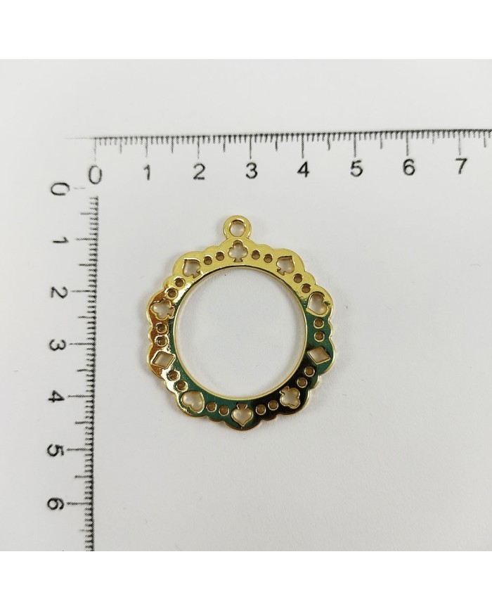 Çiçekli Çerçeve Model Metal Kolye Ucu