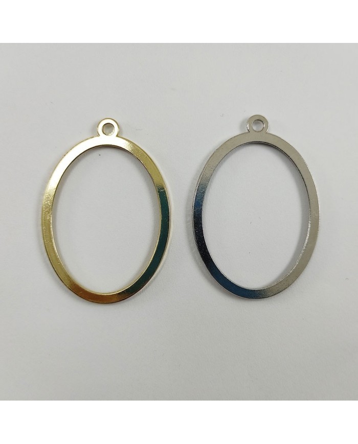 Oval Model Reçine Metal Kolye Ucu