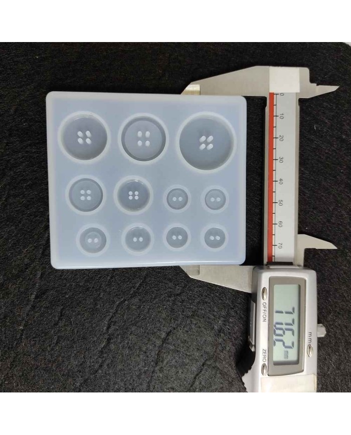 Reçine Epoksi, Sabun ve Beton Düğme Silikon Kalıbı -Kod:109