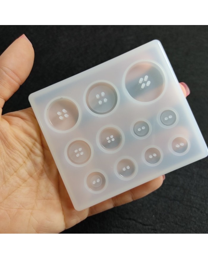 Reçine Epoksi, Sabun ve Beton Düğme Silikon Kalıbı -Kod:109