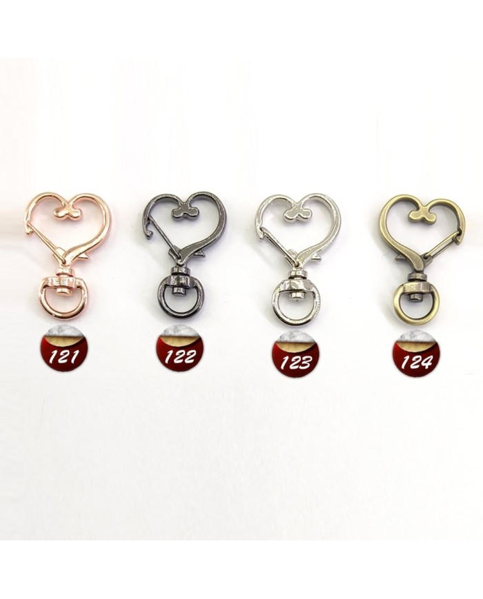 Metal Çanta Kalp Klips - Antik Yeşil - 1 Adet