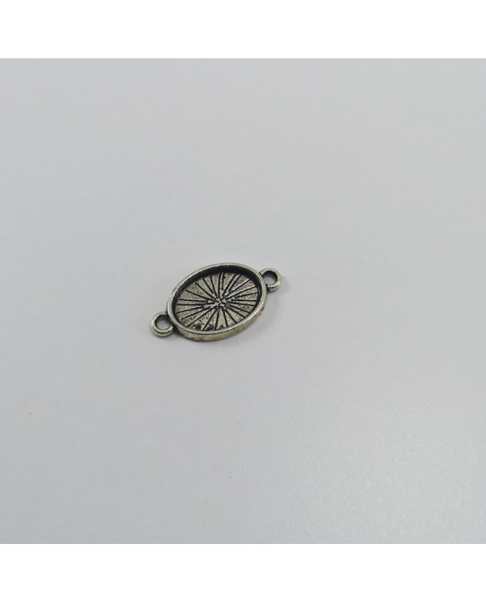 Metal Kolye Ucu - Çift Kulplu Oval