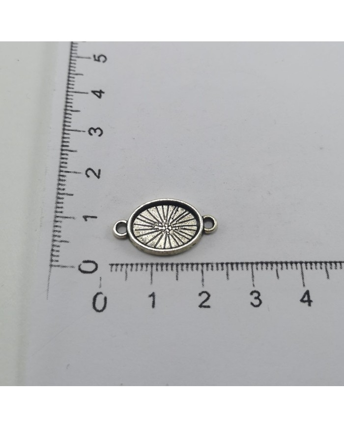 Metal Kolye Ucu - Çift Kulplu Oval