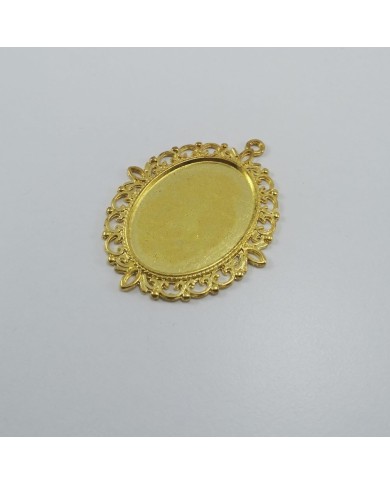 Metal Kolye Ucu - Gold Çerçeve