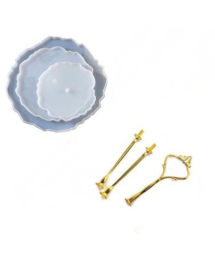 Yuvarlak Kek stand seti - Reçine Epoksi ve Beton Silikon Kalıp -Kod:209